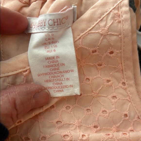 Shabby Chic Pink Kids Dress with Bow - Picture 2 of 5